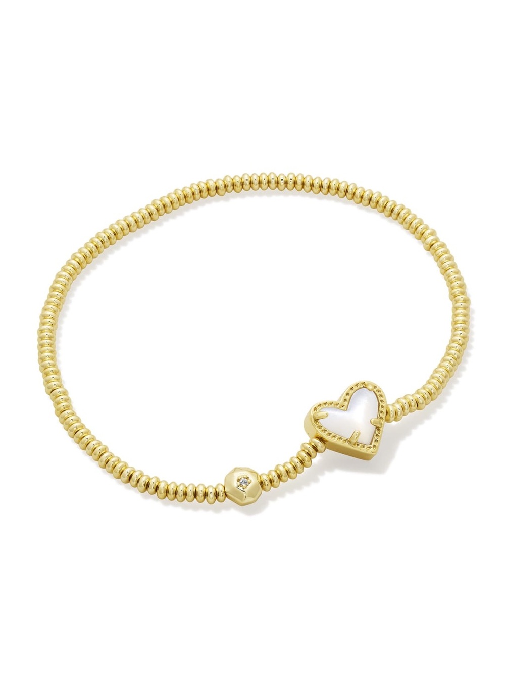 NEW! Kendra Scott Ari Heart Gold Stretch Bracelet in Ivory